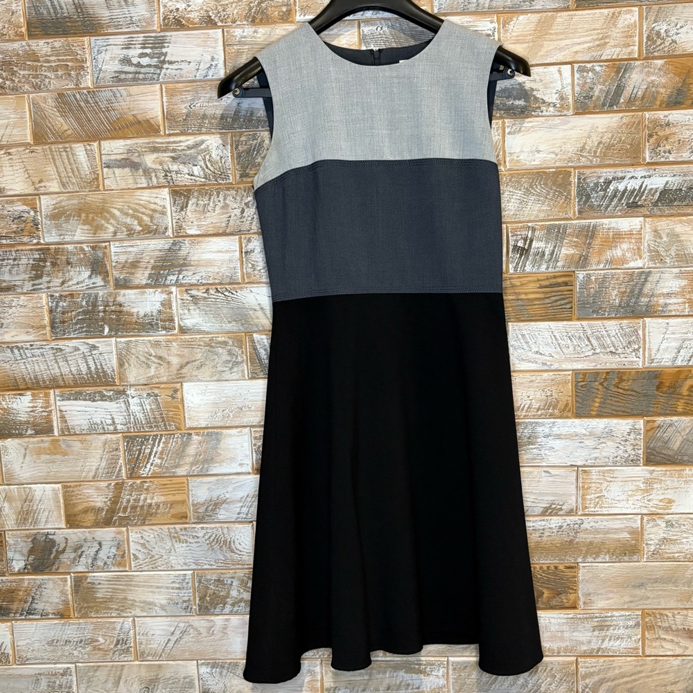 Calvin Klein Gray A-Line Sleeveless Midi Dress